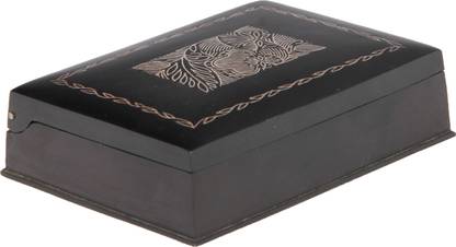 ADAA Bidri Rectangular - Leaf Design (Pure Silver Sheet Work) Multipurpose Vanity Box
