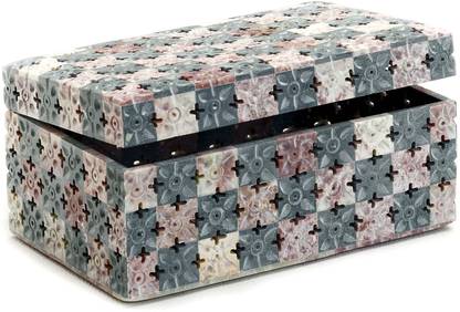 AAPNO RAJASTHAN Stoneware Jaali Design Square Box Multiutility Vanity Box