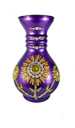 Bhomeiaji Designer Purple Glass Vase Glass Vase