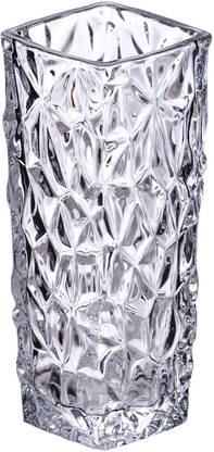 Prax Decorative Small size Thick Flower Crystal Touch Vase Height 16 cm Glass Vase