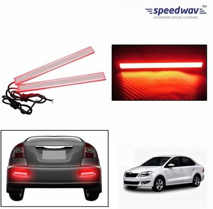 Speedwav Slim RED DRL Daytime Running Lights Set of 2 - Skoda Rapid Headlight Car LED for Skoda (12 V, 5 W)