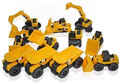 Toy State Cat Caterpillar Construction Toys Mini Machine Set Of 12 Assorted