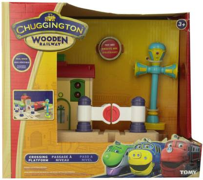 Tomy Chuggington Wooden Railway Lights and Sounds Crossing Platform with Vee