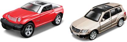 Maisto Pack of 2 Pull Back Cars - Jeep Jeepster/Mercedes - Benz Glk - Class