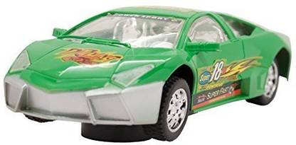Techege Toys Green Racing Lambo Super Car Self Driving Bump'N'Go Race Car Realistic Sounds Flashing Lights