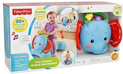 FISHER-PRICE 3-in-1 Bounce, Stride & Ride Elephant