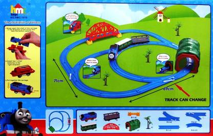 Toy Tree Thomas Train Battery Operated and Set with Changeable Tracks + Over-Bridge + Tunnel + Light Sound and Accessories