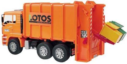 Bruder Toys Man Garbage Truck Rear Loading Orange