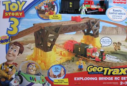 FISHER-PRICE Geotrax Disney/Pixar Toy Story 3 Remote Control Exploding Bridge Train Set