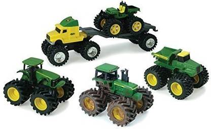John Deere Ertl John Deere 5" Monster Treads Value Pack, Truck and Tractor Play Vehicles Toys Push&Pul,playground equipment Preschool Pre-Kindergarten Activity Toy