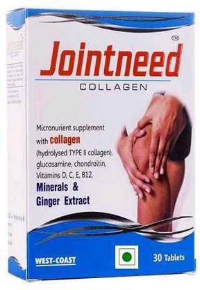 West Coast Jointneed Collagen Glucosamine,chondroitin,Vitamins D,C,E,B12, 30 Tablets