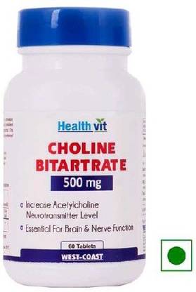 HealthVit Choline Bitartrate 500 Mg 60 Tablets