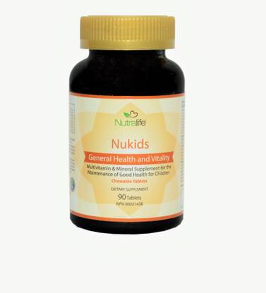 Nutralife Nukids Chewable Multivitamin and Minerals Supports Brain, Bone, Heart, Eye & Immune Health in Kids - IMPORTED FROM CANADA