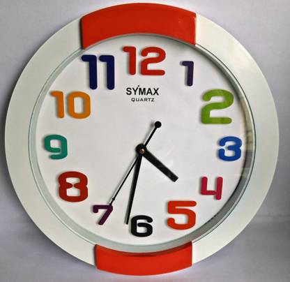 Symax Quartz Analog 28 cm X 2 cm Wall Clock