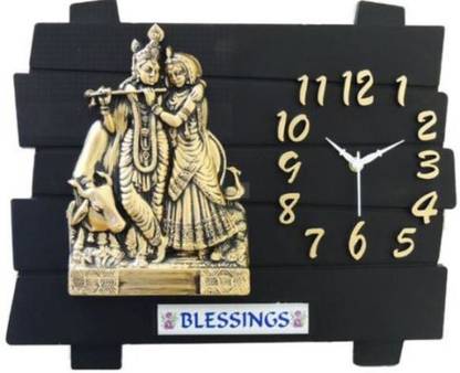 Ravishing Blessings Radha Krishna Analog 25 cm X 30 cm Wall Clock