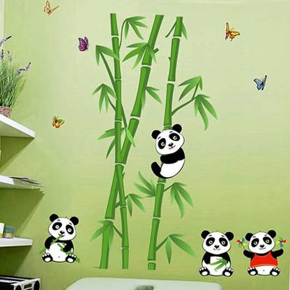Happy Walls Panda Pals With Lush Green Bamboo Trees