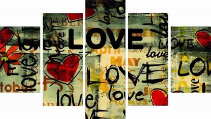 GO HOOKED Graffiti Love wall Art Pack of 5