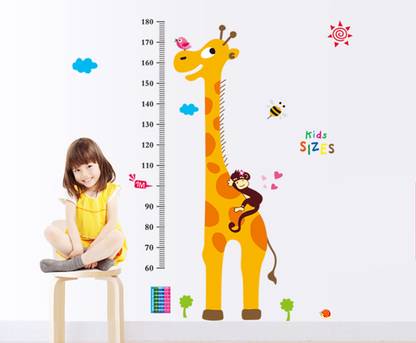 Uberlyfe 90 cm Grow Tall Giraffe Height Chart Kids Self Adhesive Sticker