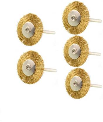 DIY Crafts 5PCS 3mm Brass Rotary-Wire Wheel-Shape Polishing Brush Wheel Brush