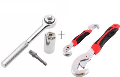 Snap N Grip XCGY76 Shape Universal Socket Adjustable Multipurpose Hand Repair Tool Kit Heavy Duty Nut Bolt Heads Power Drill Adapter Double Sided Speed Wrench