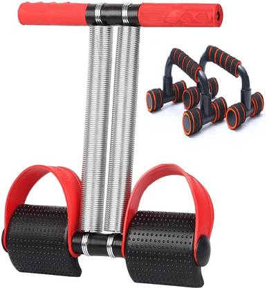 LatinX RED DOUBLE SPRING WITH PUSH UP BAR Ab Exerciser