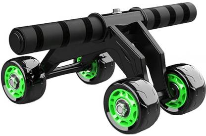 HGSWORLD Anti Skid Abdominal Ab Four Roller Exercise Wheel with Knee Mat Ab Exerciser