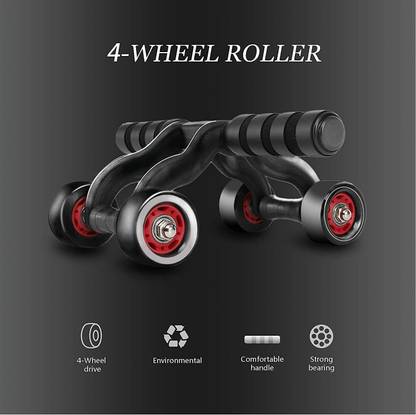 Violet Store 4 Wheel Abdominal Power Wheel Muscle Exercise Home Ab Roller Gym Roller Trainer Ab Exerciser