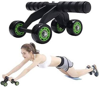 Morex Automatic Rebound Design 4 Wheel Ab Roller - Workout Fitness Exercise Equipment Ab Exerciser