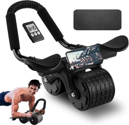 US1984 Automatic Rebound Abs Wheel Roller, Timer 2 In 1 Abdominal Elbow Support Fitness Ab Exerciser