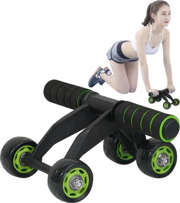 YIXTY 4 Wheels Power Wheel Triple Abdominal Roller Abs Workout Fitness Machine Gym Ab Exerciser