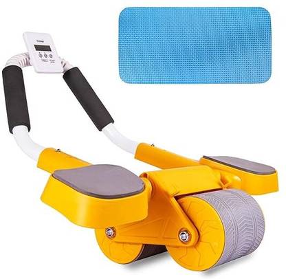 Eddyspace Ab Roller with Double Wheel Design - Automatic Rebound Foam Padded Elbow support Ab Exerciser