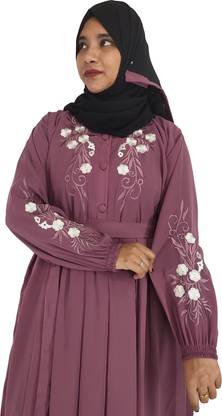 AL Hidaya Abaya Silk Blend Self Design Abaya With Hijab