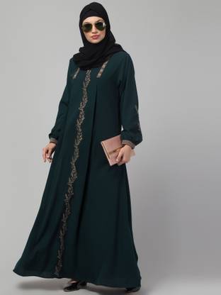 HIZFASON Nida Matte Solid Abaya With Hijab