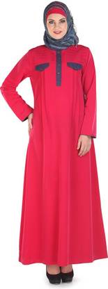 FORELEVY Polyester Solid Abaya