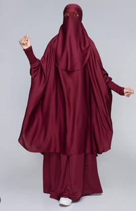 Emaan Outfit Nida Matte Self Design, Houndstooth Abaya With Hijab