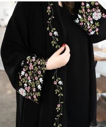 AB Collection Polyester Solid Burqa With Hijab