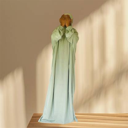 ANBA Crepe Solid Abaya With Hijab