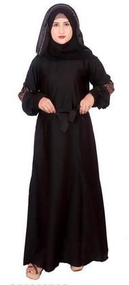 Neha Collection Nida Matte Self Design Abaya With Hijab