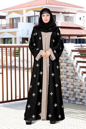 AMBAJI FASHION Crepe Solid Burqa With Hijab