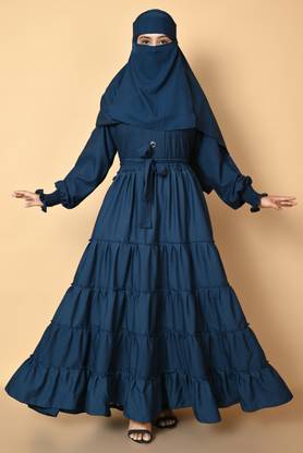 FairyTeller Cotton Blend Self Design Burqa With Hijab