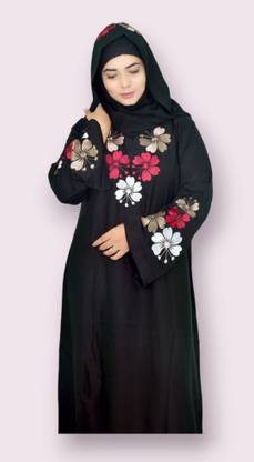 Dreamzone- Polyester Self Design Burqa With Hijab