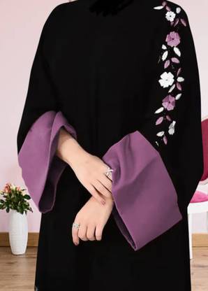 Fabrefem Cotton Blend Solid Abaya