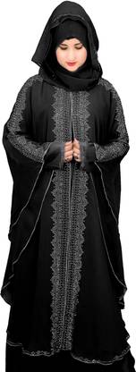 DCSTORE1 Nida Matte Solid Burqa With Hijab