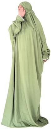 ANBA Crepe Solid Abaya With Hijab