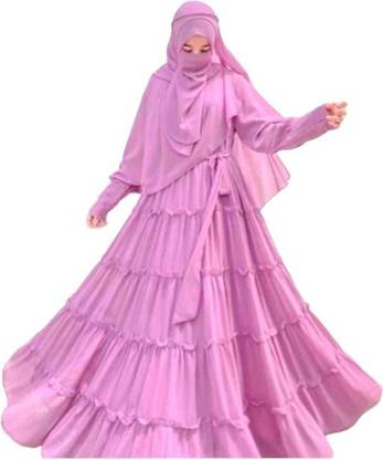 Paradise Cotton Blend Solid Abaya With Hijab
