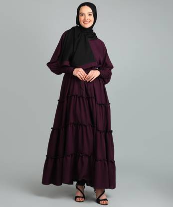 BROKE BRAND Nida Matte Solid Abaya With Hijab