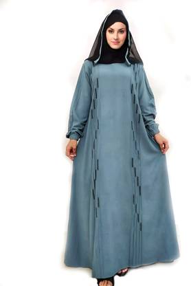 RECENT TRENDS Crepe Solid Abaya With Hijab