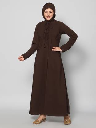 Burkha Polyester Solid Burqa With Hijab