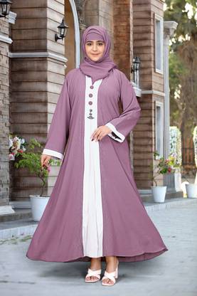 Bhumi fab Polyester Solid Burqa With Hijab