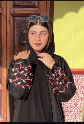 Dubai Collection Cotton Blend Floral Print Burqa